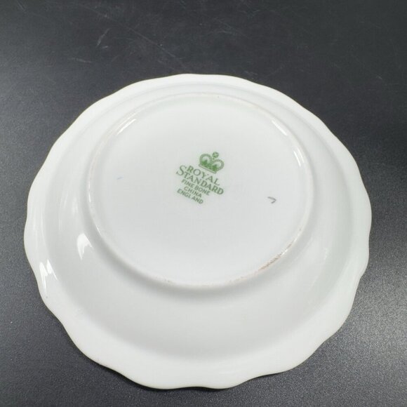 Royal Standard Fine Bone China England Dish Plate Fruit Set 2 Gold Edge 4inch - Picture 10 of 14